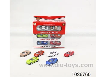 6pcs  pull back alloy car 6sets&6color mixed loading in window box