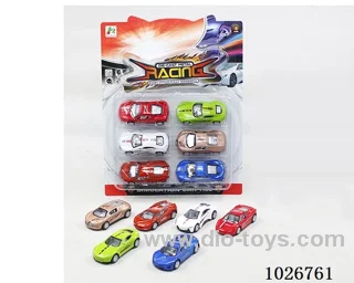 6pcs  pull back alloy car 6sets&6color mixed loading in blister card