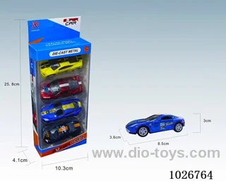 4pcs 1:50 pull back alloy car 6sets&6color mixed loading in window box