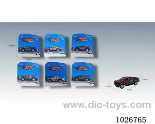 1:50 pull back alloy car 6sets&6color mixed loading in blister card
