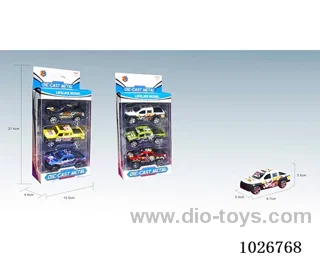 3pcs 1:50 free wheel alloy car 6sets&6color mixed loading in window box