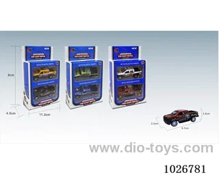 1:50 2pcs pull back alliy car 6sets/6color mixed loading in window box