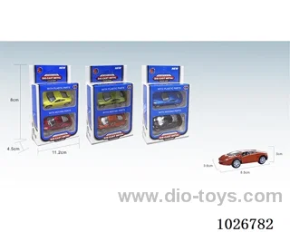 1:50 2pcs pull back alloy car 6sets&6color mixed loading in window box