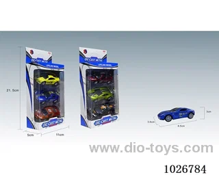 1:50 3pcs pull back alloy car 6sets &6color mixed loading in window box