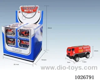1:55 24pcs  pull back alloy car 6sets &6color mixed loading in display box