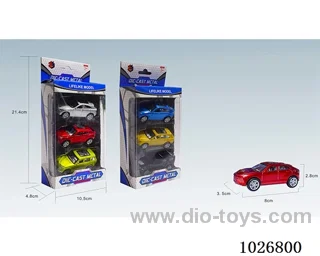 3pcs 1:50 pull back alloy car 6sets &6color mixed loading in window box