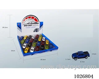 24pcs 1:50 pull back alloy car 6sets&6color mixed loading in display box