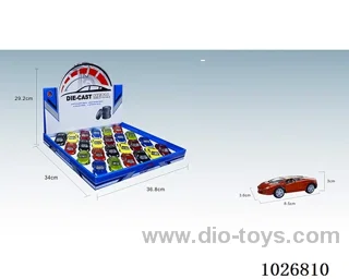 24pcs 1:50 pull back alloy car 6sets&6color mixed loading in display box