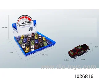 24pcs 1:50 pull back alloy car 6sets&6color mixed loading in display box