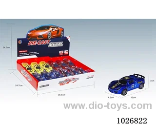 1:43 12pcs pull back alloy car 4sets&4color mixed loading in display box