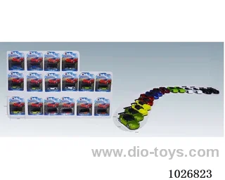1:64 free wheel alloy car 16sets&8color mixed loading in blister card