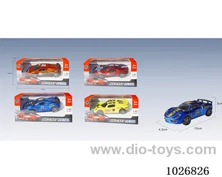 1:43 pull back alloy caar 4sets &4color mixed loading in window box
