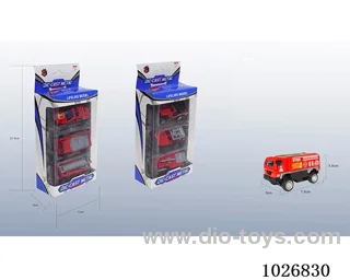 1:55 3pcs pull back alloy car 6sets&6color mixed loading in window box