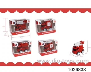 friction alloy car 4sets mixed loading in window box