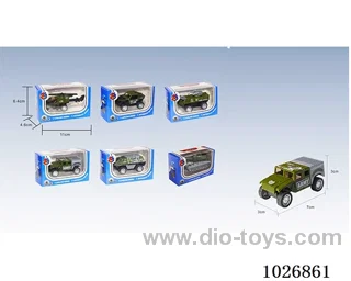 1:55 pull back alloy car 6sets &6color mixed loading in window box