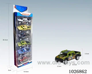 1:50 6pcs pull back alloy car 6sets &6color mixed loading in window box
