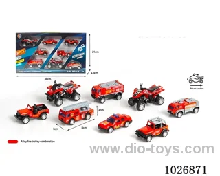 1:55 8pcs pull back alloy car 6sets mixed loading in window box