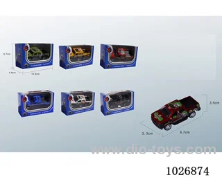 1:50 pull back alloy car 6sets &6color mixed loading in window box