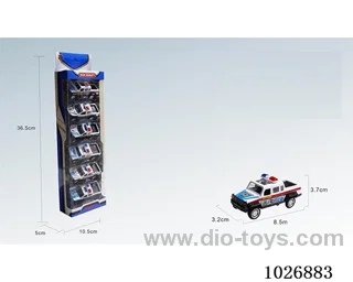 1:55 6pcs pull back alloy car 6sets &6color mixed loading in window box