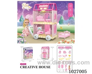 37pcs DIY villa & Barbie with double light include battery