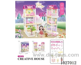 129pcs diy villa &Barbie with double light include battery