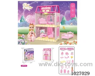 37pcs diy villa &Barbie with light include battery