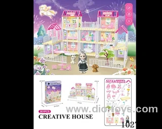 201pcs diy villa &Barbie with double light include battery