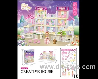 201pcs diy villa &Barbie with double light include battery