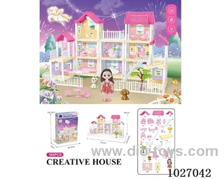 195pcs diy villa &Barbie with light include battery