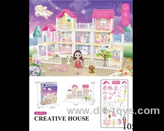 201pcs diy villa &Barbie with double light include battery