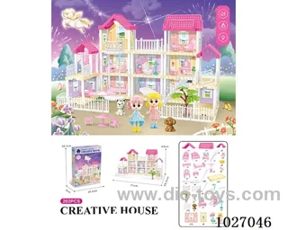 202pcs diy villa &doll with double light include battery