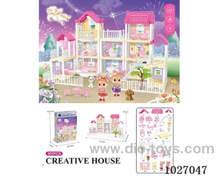 202pcs diy villa &doll with double light include battery