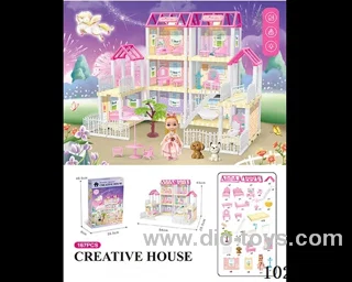 167pcs diy villa &Barbie with double light include battery