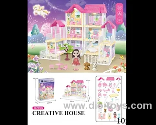 167pcs diy villa &Barbie with double light include battery