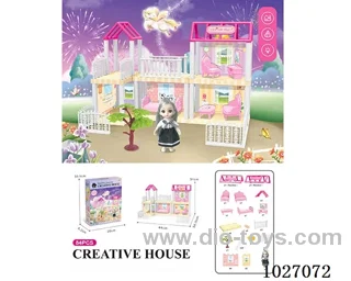 84pcs diy villa &Barbie with light include battery