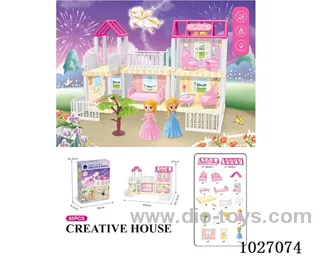 85pcs diy villa &doll with light include battery