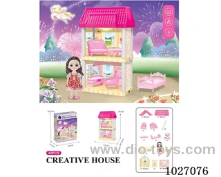 47pcs diy villa &Barbie with light include battery