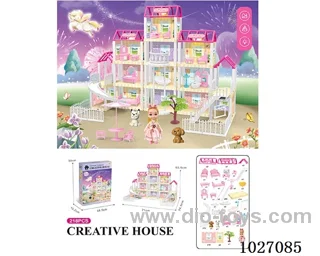 218pcs diy villa &doll with light include battery