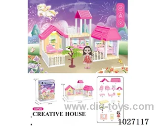 72pcs diy villa &doll with light include battery