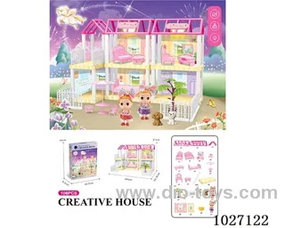 106pcs diy villa &doll with light include battery