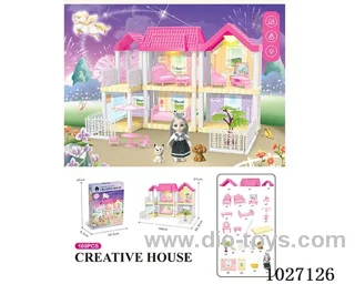 105pcs diy villa &doll with light include battery