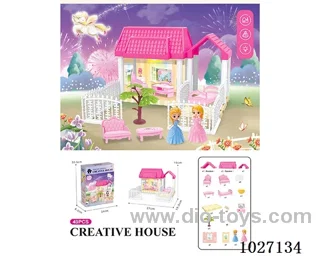 48pcs diy villa &doll with light include battery