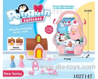 storage box with villa & doll &furniture in paper card