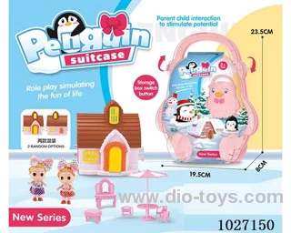 storage box with villa & doll &furniture in paper card