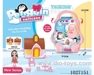 storage box with villa & doll &furniture in paper card