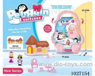 storage box with villa & doll &furniture in paper card