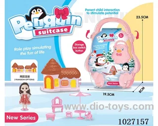 storage box with villa & doll &furniture in paper card