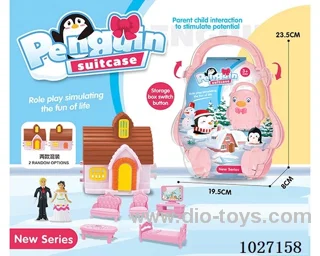 storage box with villa & doll &furniture in paper card