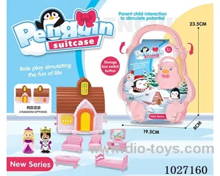 storage box with villa & doll &furniture in paper card