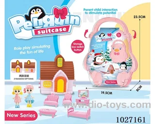 storage box with villa & doll &furniture in paper card